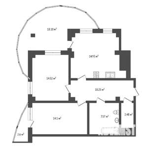 2-к квартира, на длительный срок, 73м2, 10/22 этаж