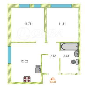 2-к квартира, на длительный срок, 40м2, 18/25 этаж