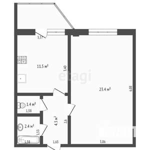 1-к квартира, на длительный срок, 42м2, 5/10 этаж