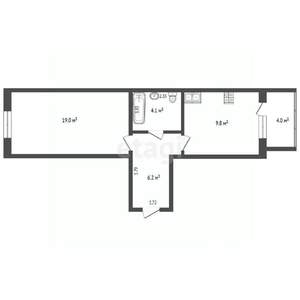 1-к квартира, на длительный срок, 42м2, 2/14 этаж