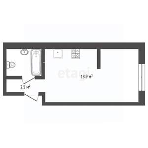 Студия квартира, на длительный срок, 31м2, 4/16 этаж