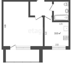 1-к квартира, на длительный срок, 33м2, 4/5 этаж