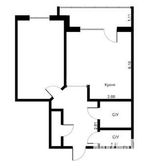1-к квартира, на длительный срок, 41м2, 11/17 этаж