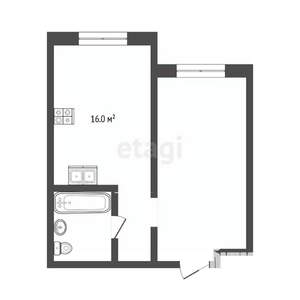 1-к квартира, на длительный срок, 41м2, 2/16 этаж