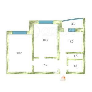 2-к квартира, на длительный срок, 62м2, 5/14 этаж