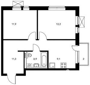 2-к квартира, на длительный срок, 50м2, 5/24 этаж