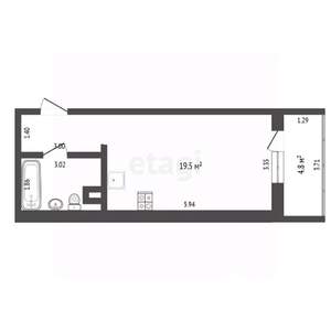 Студия квартира, на длительный срок, 35м2, 7/12 этаж