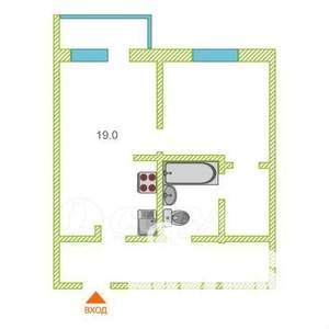 1-к квартира, на длительный срок, 46м2, 5/22 этаж