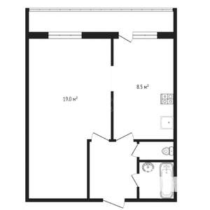 1-к квартира, на длительный срок, 36м2, 9/9 этаж