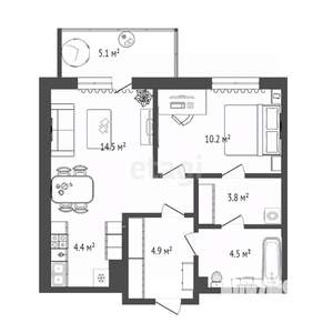 1-к квартира, на длительный срок, 38м2, 16/25 этаж