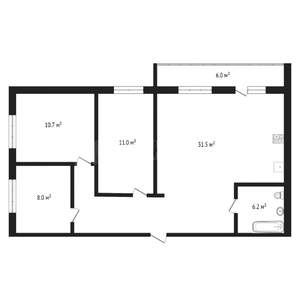 3-к квартира, на длительный срок, 74м2, 4/9 этаж