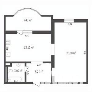1-к квартира, на длительный срок, 43м2, 8/12 этаж
