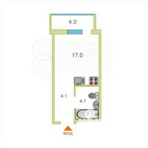 Студия квартира, на длительный срок, 25м2, 5/15 этаж