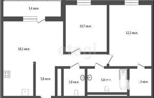 2-к квартира, на длительный срок, 60м2, 16/17 этаж
