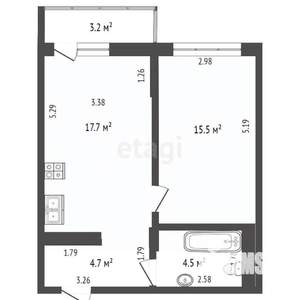 1-к квартира, на длительный срок, 40м2, 23/23 этаж