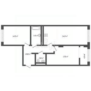 2-к квартира, на длительный срок, 64м2, 7/9 этаж