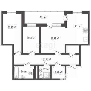 3-к квартира, на длительный срок, 80м2, 8/17 этаж