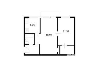 2-к квартира, на длительный срок, 44м2, 4/5 этаж