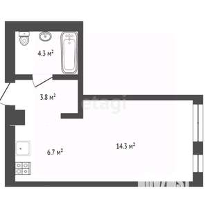 Студия квартира, на длительный срок, 25м2, 13/25 этаж