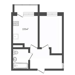 1-к квартира, на длительный срок, 35м2, 12/18 этаж