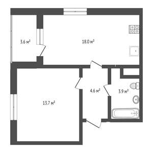1-к квартира, на длительный срок, 40м2, 19/19 этаж