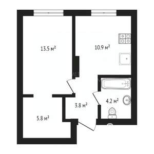1-к квартира, на длительный срок, 38м2, 6/16 этаж