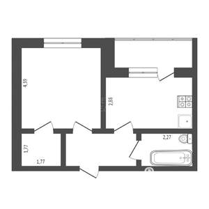 1-к квартира, на длительный срок, 39м2, 6/12 этаж