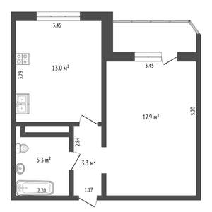 1-к квартира, на длительный срок, 40м2, 7/12 этаж