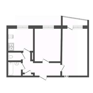 2-к квартира, на длительный срок, 45м2, 2/9 этаж