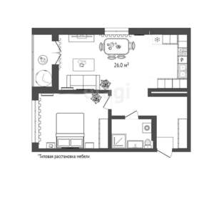 1-к квартира, на длительный срок, 40м2, 4/6 этаж