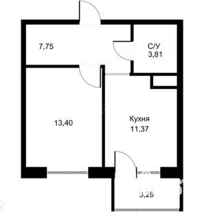 1-к квартира, на длительный срок, 35м2, 5/19 этаж