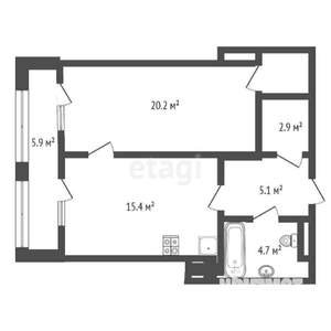 1-к квартира, на длительный срок, 50м2, 6/17 этаж