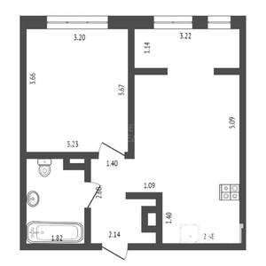1-к квартира, на длительный срок, 41м2, 2/12 этаж
