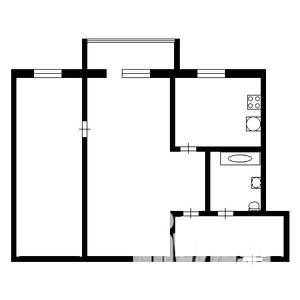 2-к квартира, на длительный срок, 43м2, 2/5 этаж