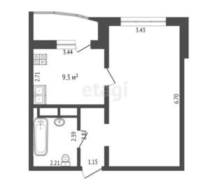 1-к квартира, на длительный срок, 41м2, 5/14 этаж