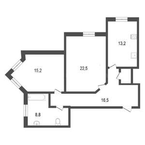 2-к квартира, на длительный срок, 78м2, 9/16 этаж