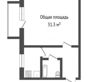 1-к квартира, на длительный срок, 33м2, 4/5 этаж