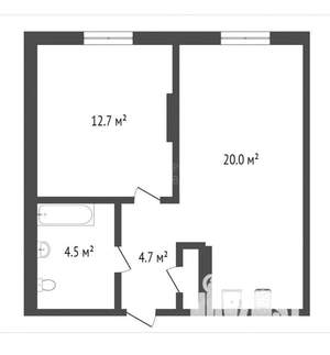 1-к квартира, на длительный срок, 42м2, 3/10 этаж