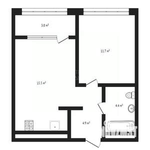 1-к квартира, на длительный срок, 40м2, 6/17 этаж
