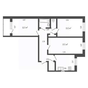 3-к квартира, на длительный срок, 109м2, 5/9 этаж