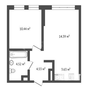 Студия квартира, на длительный срок, 21м2, 5/13 этаж