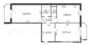 2-к квартира, на длительный срок, 67м2, 10/10 этаж