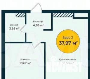 1-к квартира, на длительный срок, 38м2, 15/21 этаж