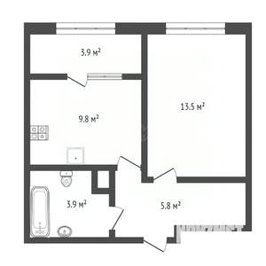 1-к квартира, на длительный срок, 39м2, 13/15 этаж