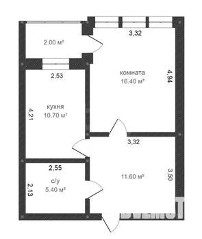 1-к квартира, на длительный срок, 46м2, 8/9 этаж