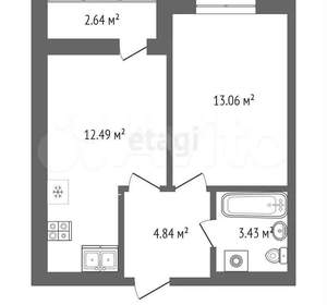 1-к квартира, на длительный срок, 35м2, 12/23 этаж