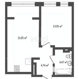 1-к квартира, на длительный срок, 36м2, 3/25 этаж