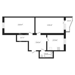 2-к квартира, на длительный срок, 80м2, 12/12 этаж