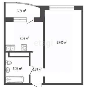 1-к квартира, на длительный срок, 41м2, 4/14 этаж