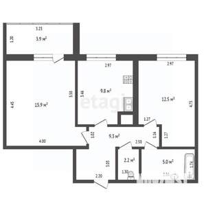 2-к квартира, на длительный срок, 55м2, 4/10 этаж